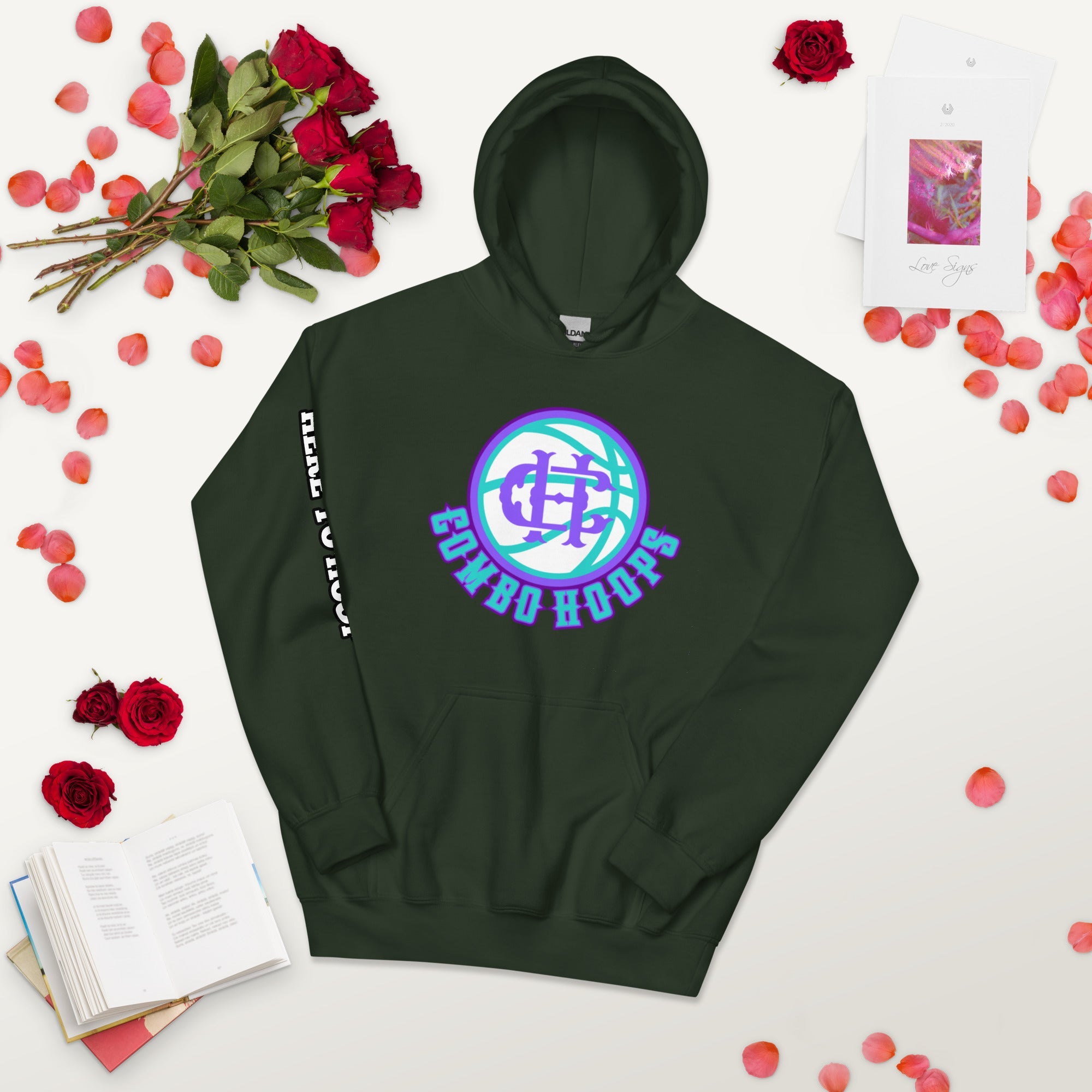 Black Heavy Blend Unisex Hoodie with Combo Hoops Graphic Logo - Image 31