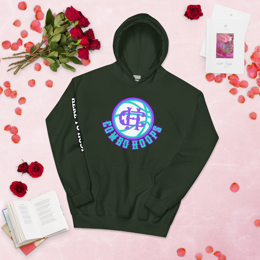 Black Heavy Blend Unisex Hoodie with Combo Hoops Graphic Logo - Image 29