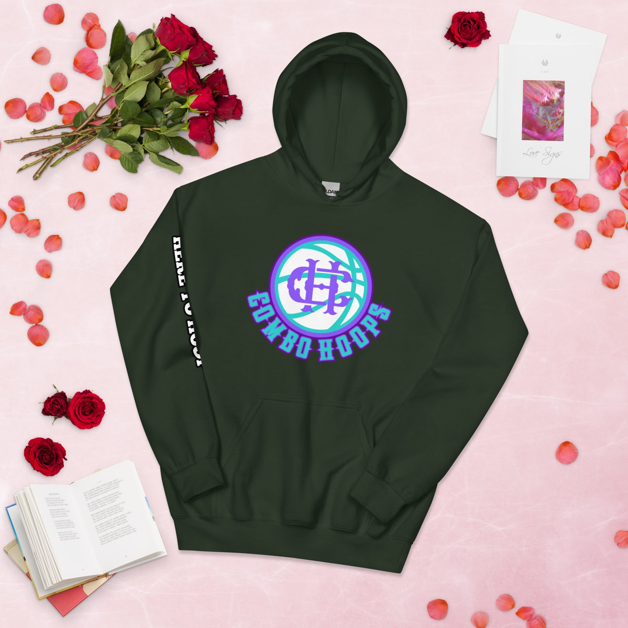 Black Heavy Blend Unisex Hoodie with Combo Hoops Graphic Logo - Image 29