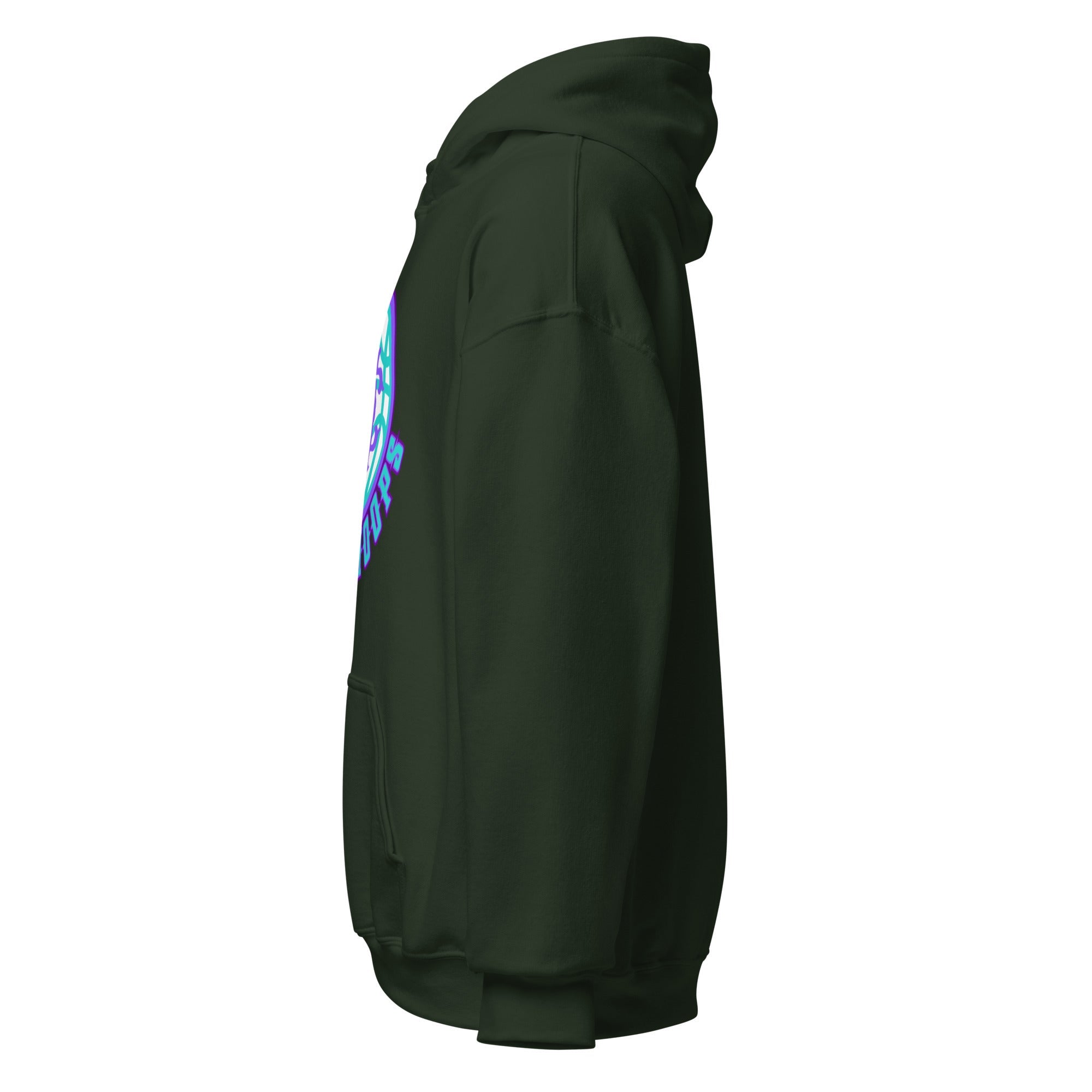 Black Heavy Blend Unisex Hoodie with Combo Hoops Graphic Logo - Image 8