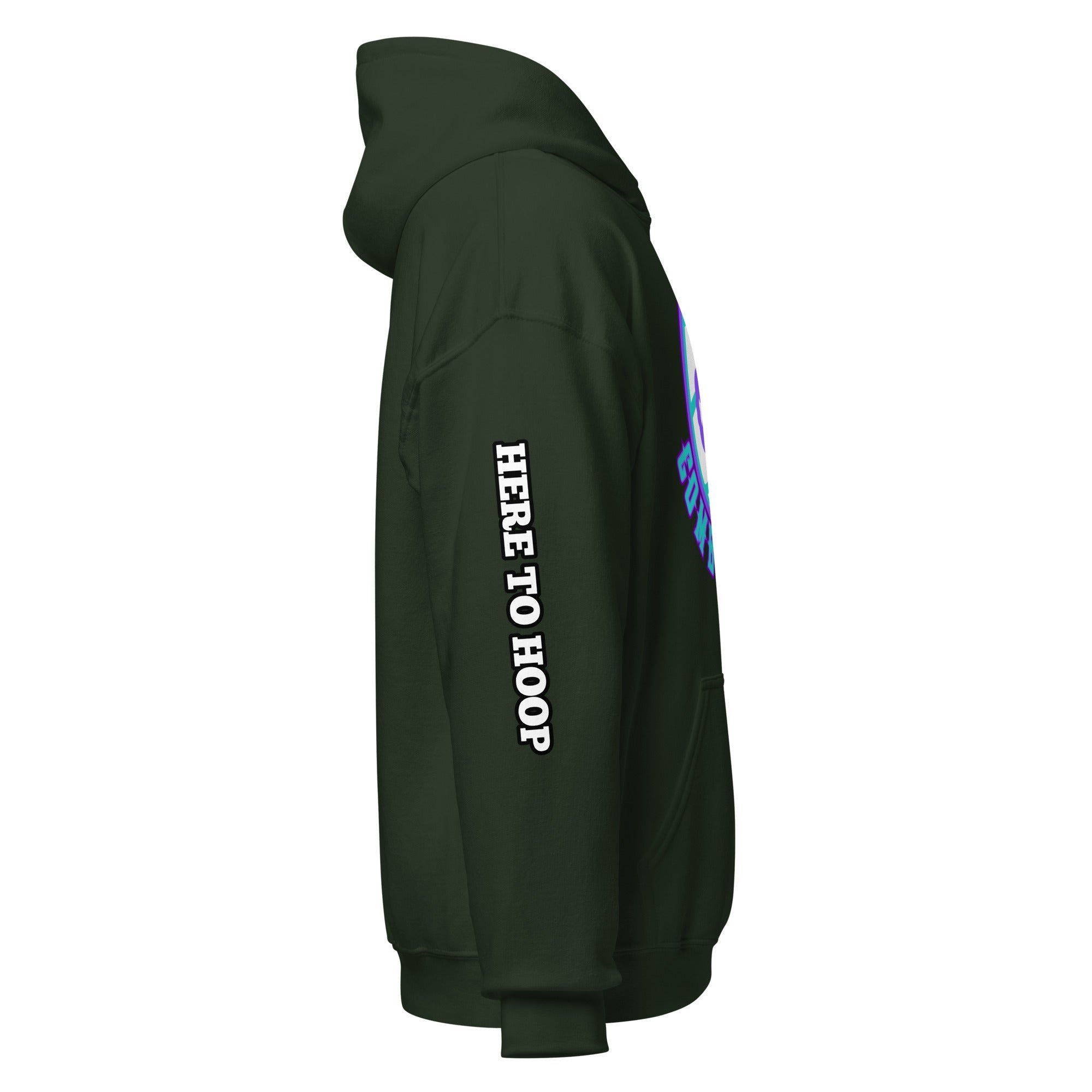 Black Heavy Blend Unisex Hoodie with Combo Hoops Graphic Logo - Image 9