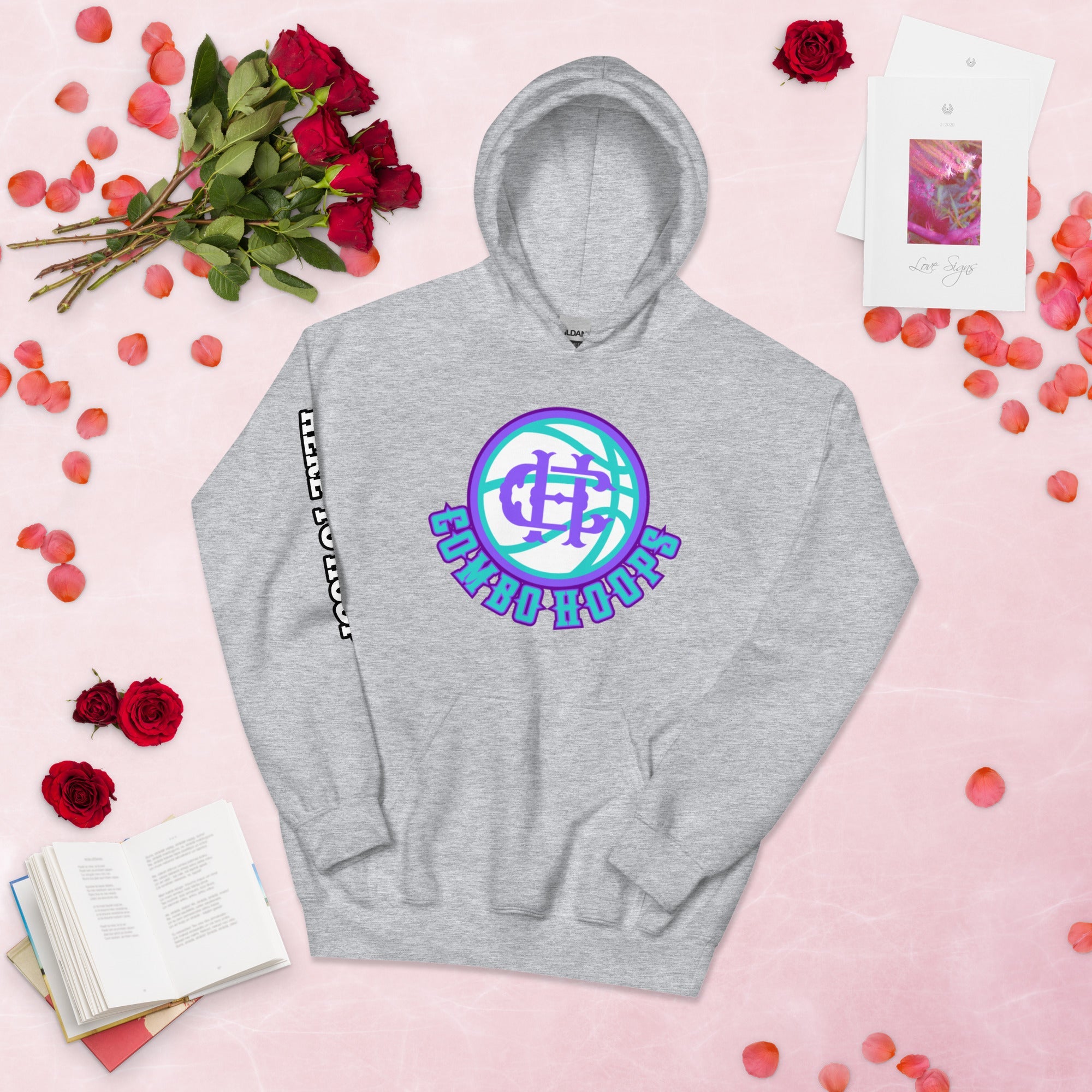 Black Heavy Blend Unisex Hoodie with Combo Hoops Graphic Logo - Image 41