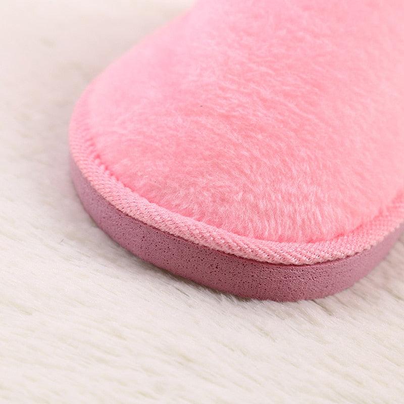 Unisex Winter Plush Clogs Warm Fuzzy House Slippers with Memory Foam