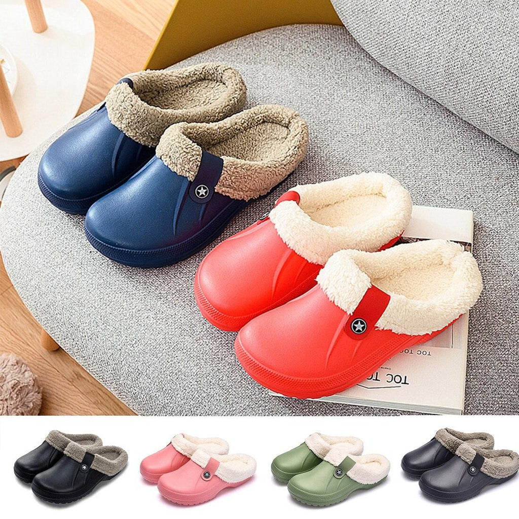 Plush Lined Winter Clogs: Unisex Modern Indoor & Outdoor Slippers