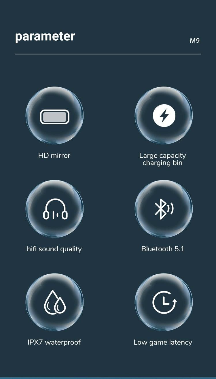 Lightweight Waterproof Bluetooth 5.1 Sports Earphones - M9