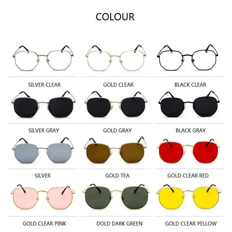 Unisex Square Metal Frame Sunglasses with UV400 Protection