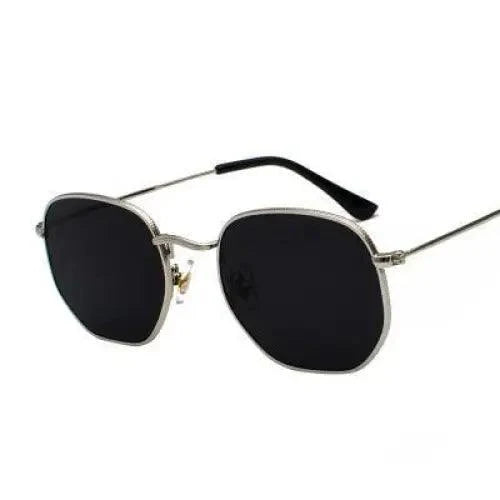 Unisex Square Metal Frame Sunglasses with UV400 Protection