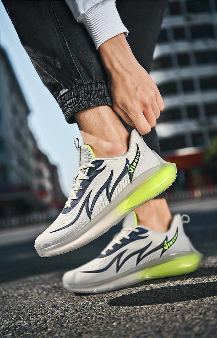 Unisex Knit Breathable Fluorescent Sports Sneakers for Running