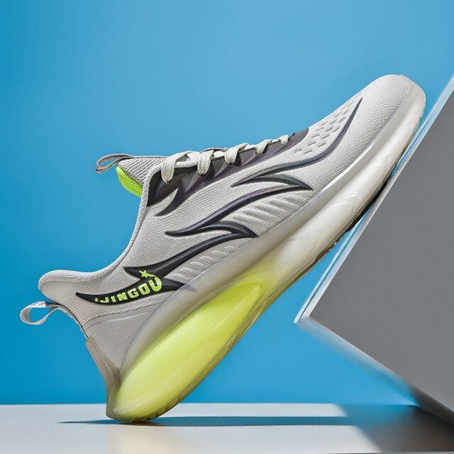 Unisex Knit Breathable Fluorescent Sports Sneakers for Running