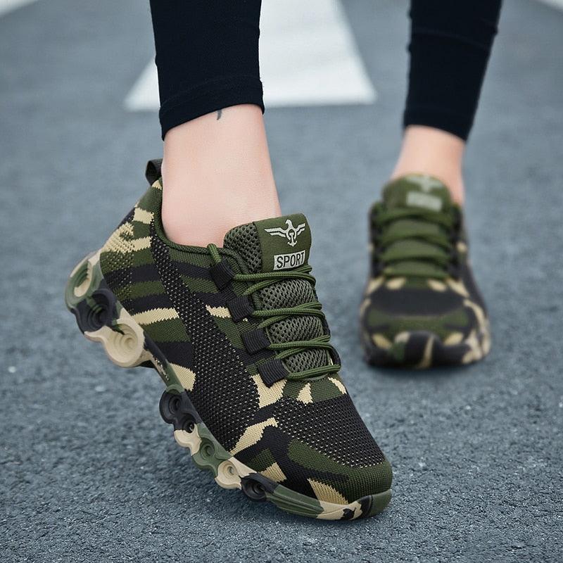 Unisex Camouflage Lightweight Sneakers - Breathable Outdoor Shoes