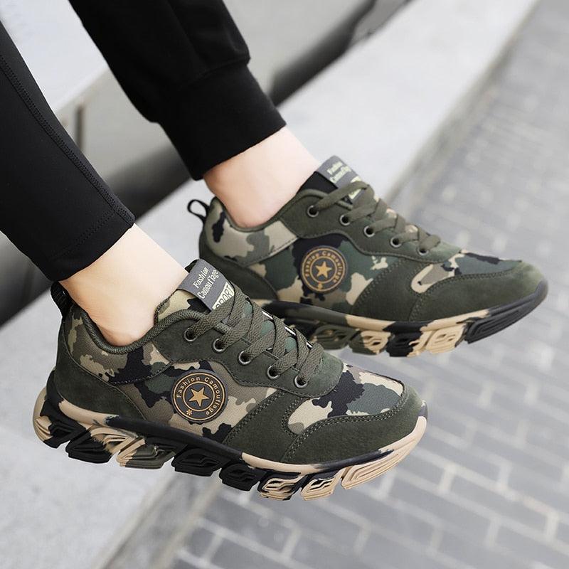Unisex Camouflage Lightweight Sneakers - Breathable Outdoor Shoes