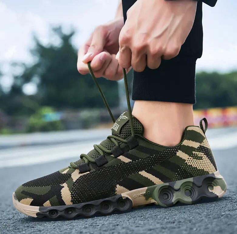 Unisex Camouflage Lightweight Sneakers - Breathable Outdoor Shoes