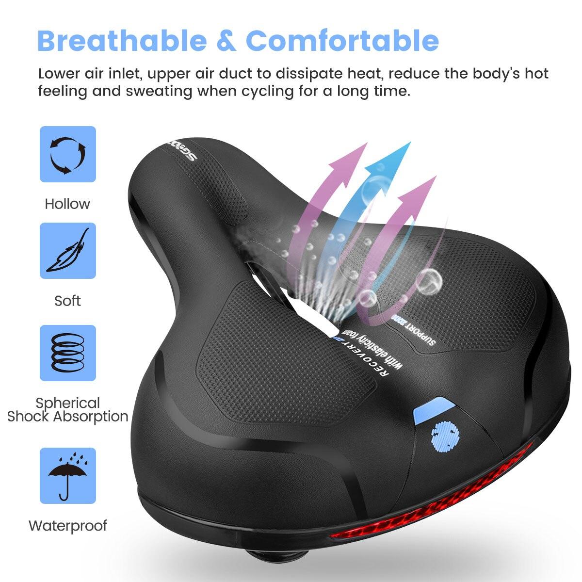 Unisex memory foam bike saddle with dual shock-absorbing balls for mountain and road bicycles