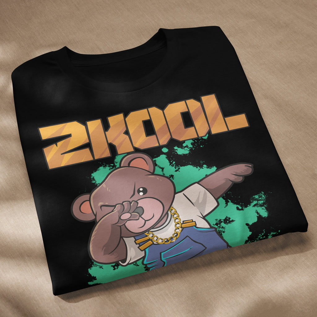 2Kool Dabbing Bear Graphic Tee in Black and Navy - Image 4