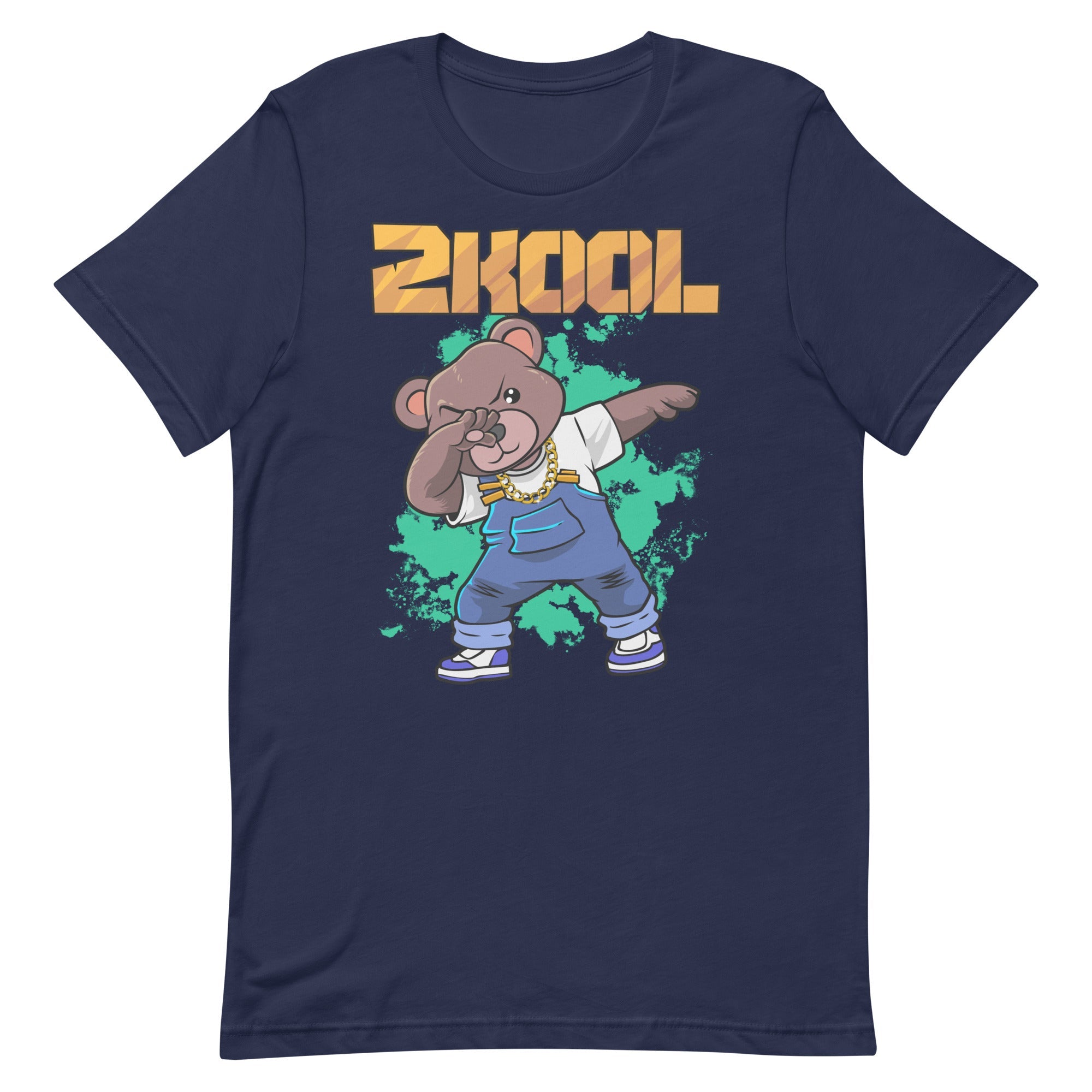 2Kool Dabbing Bear Graphic Tee in Black and Navy - Image 2