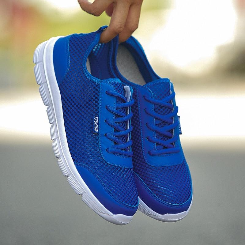 Unisex Breathable Mesh Casual Sneakers - Sporty Lace-Up Footwear