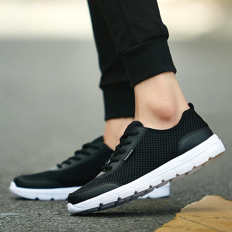 Unisex Breathable Mesh Casual Sneakers - Sporty Lace-Up Footwear