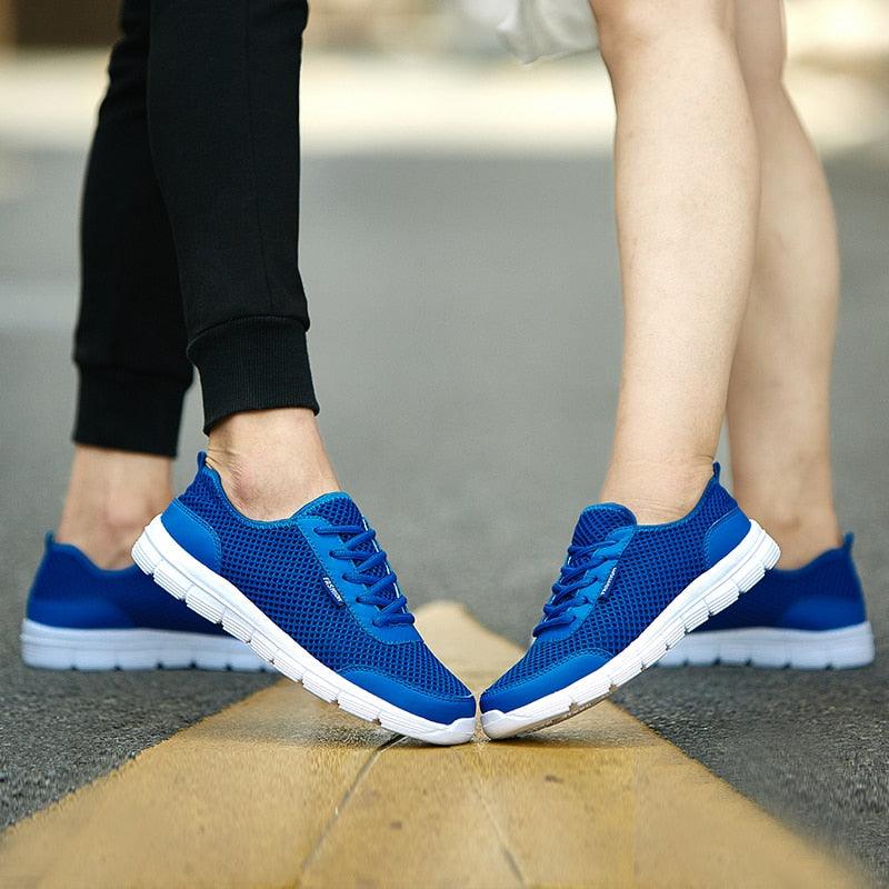 Unisex Breathable Mesh Casual Sneakers - Sporty Lace-Up Footwear