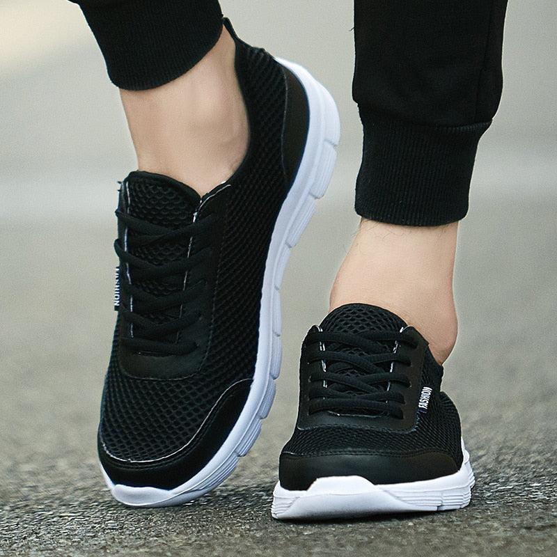 Unisex Breathable Mesh Casual Sneakers - Sporty Lace-Up Footwear