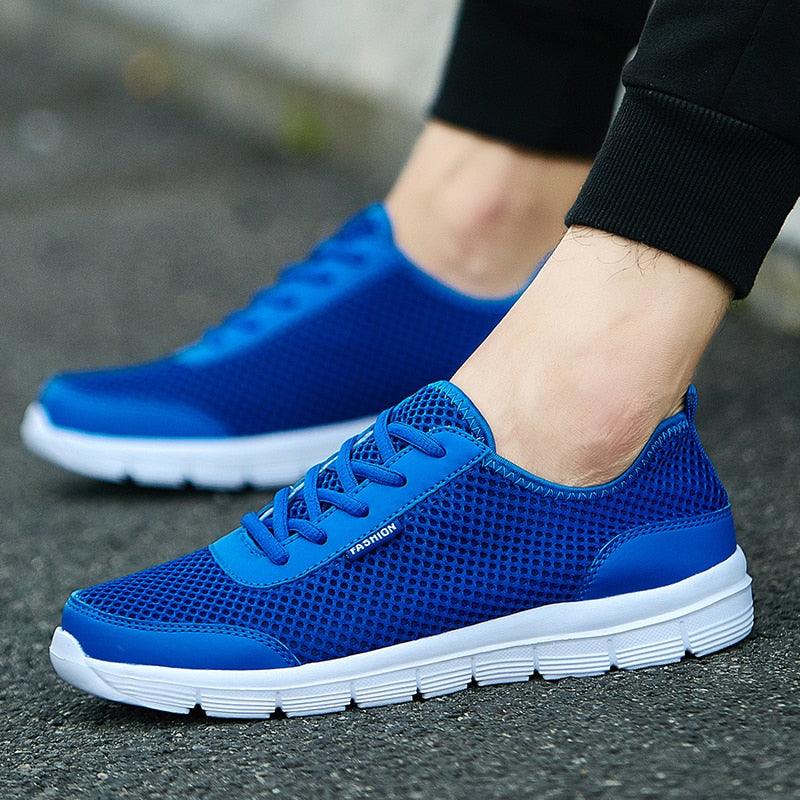 Unisex Breathable Mesh Casual Sneakers - Sporty Lace-Up Footwear