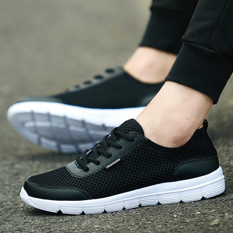 Unisex Breathable Mesh Casual Sneakers - Sporty Lace-Up Footwear