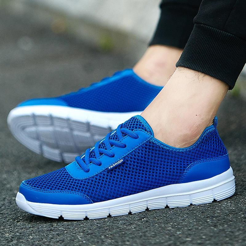 Unisex Breathable Mesh Casual Sneakers - Sporty Lace-Up Footwear