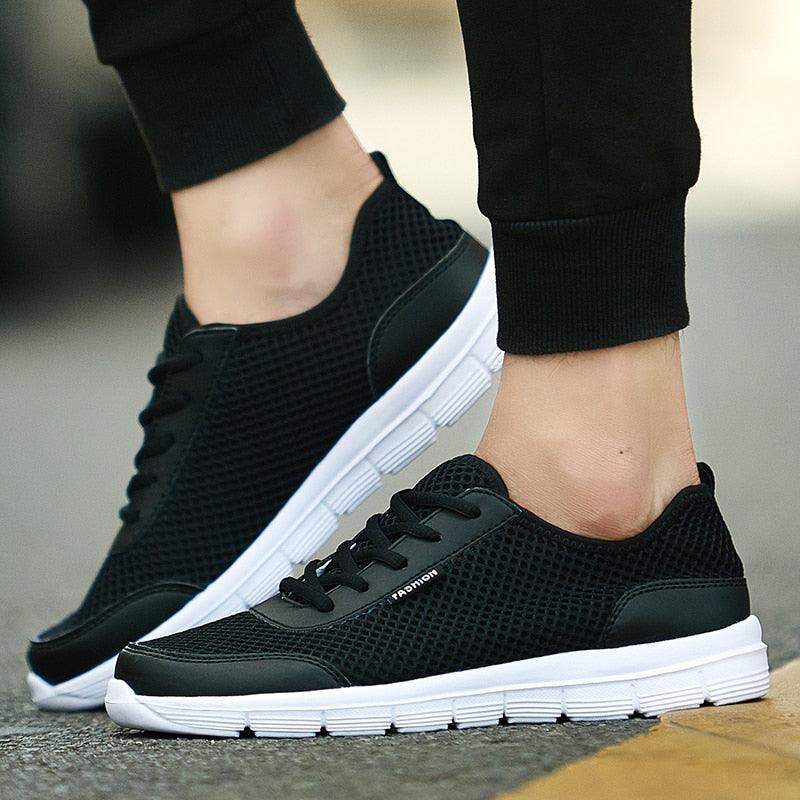 Unisex Breathable Mesh Casual Sneakers - Sporty Lace-Up Footwear