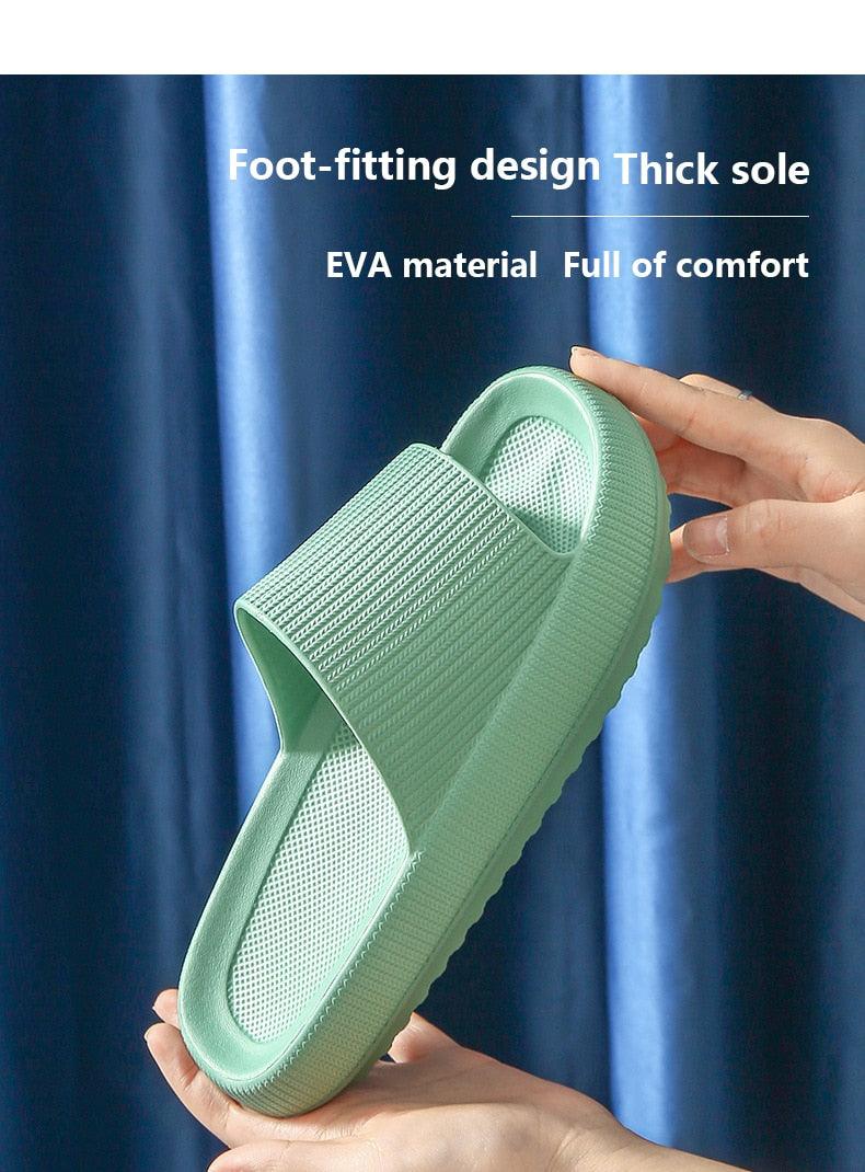 Unisex Thick Sole Non-Slip Shower Slippers Quick Dry Bath Slides