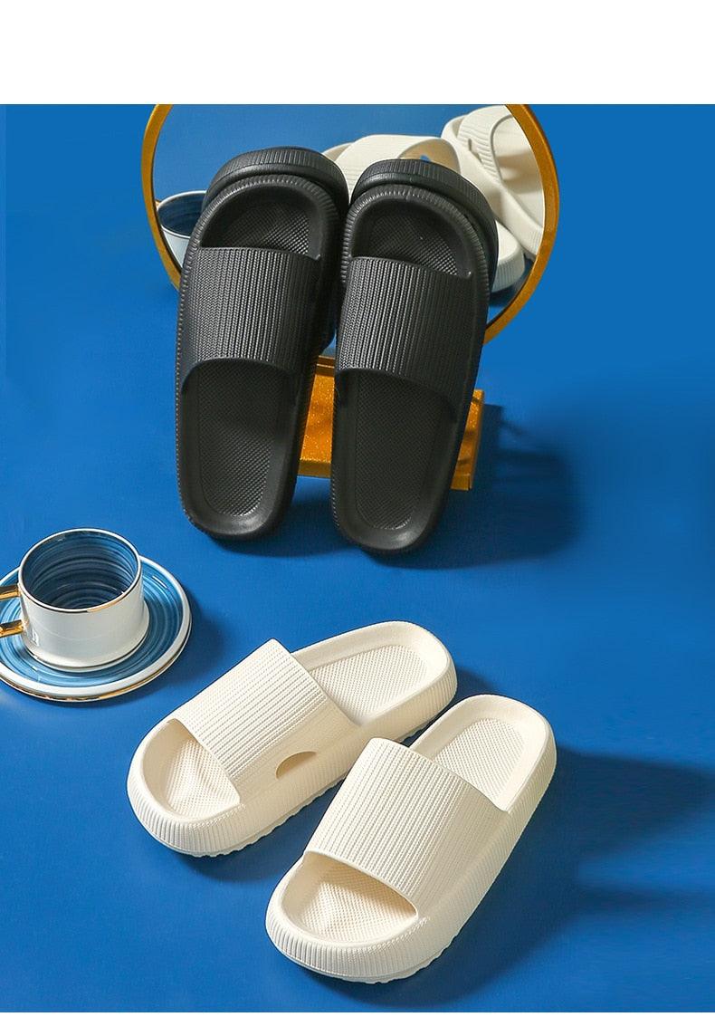 Unisex Thick Sole Non-Slip Shower Slippers Quick Dry Bath Slides