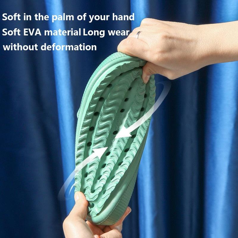 Unisex Thick Sole Non-Slip Shower Slippers Quick Dry Bath Slides