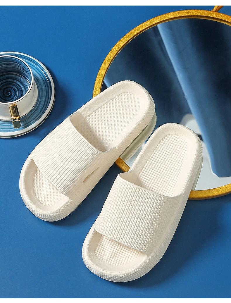 Unisex Thick Sole Non-Slip Shower Slippers Quick Dry Bath Slides