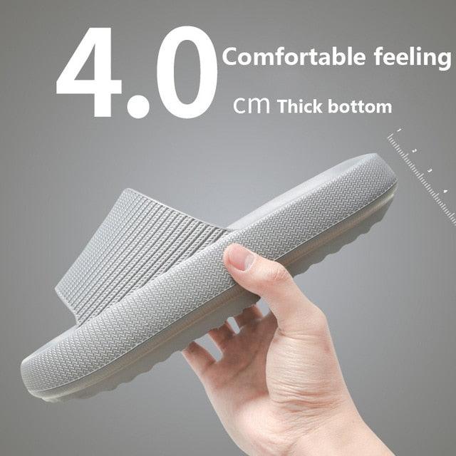 Unisex Thick Sole Non-Slip Shower Slippers Quick Dry Bath Slides
