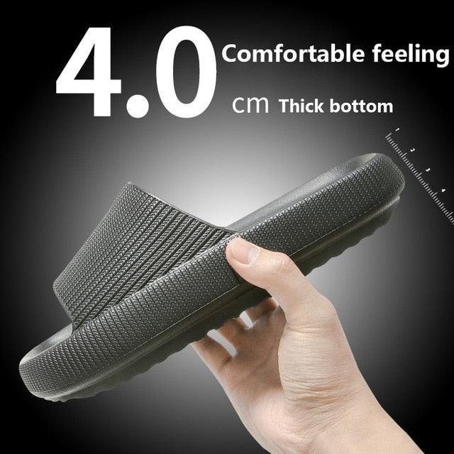 Unisex Thick Sole Non-Slip Shower Slippers Quick Dry Bath Slides