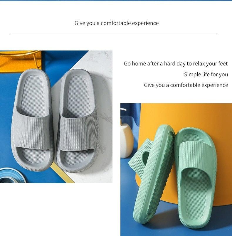 Unisex Thick Sole Non-Slip Shower Slippers Quick Dry Bath Slides