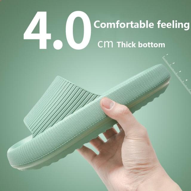 Unisex Thick Sole Non-Slip Shower Slippers Quick Dry Bath Slides