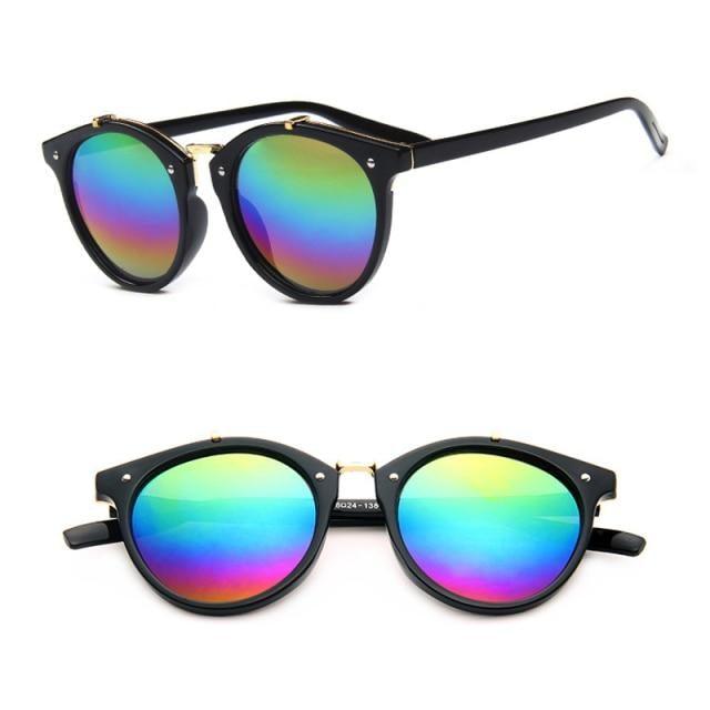 Vintage Retro Round Sunglasses with Polarized UV400 Lenses