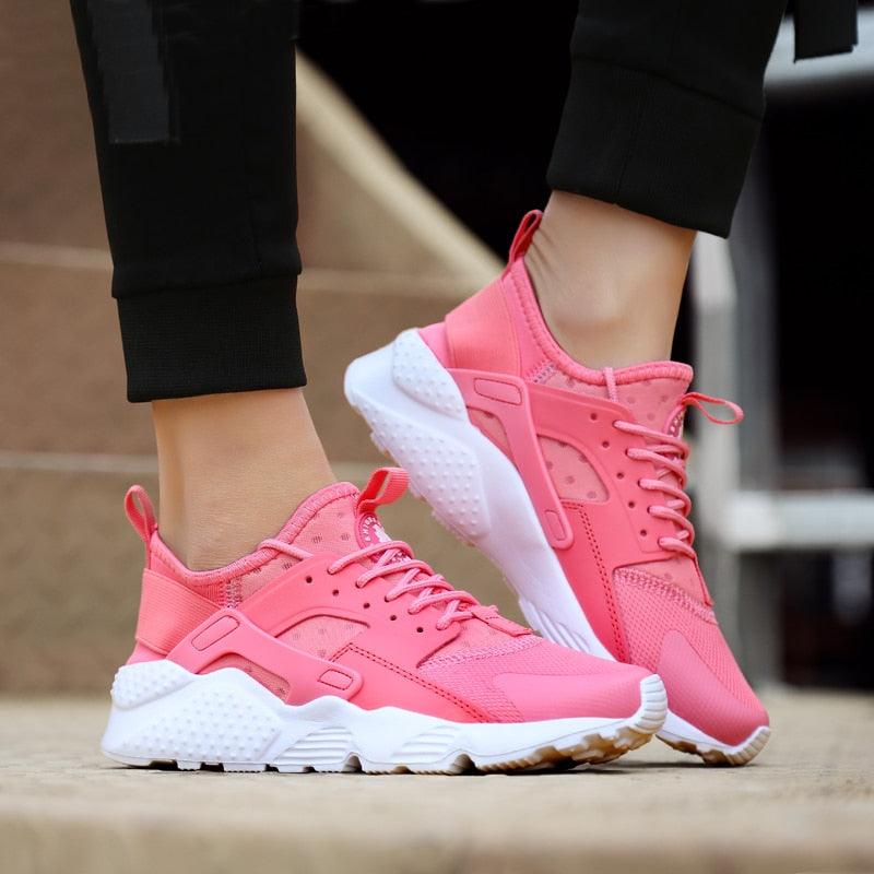 Unisex White Mesh Sports Trainers - Breathable Summer Casual Shoes