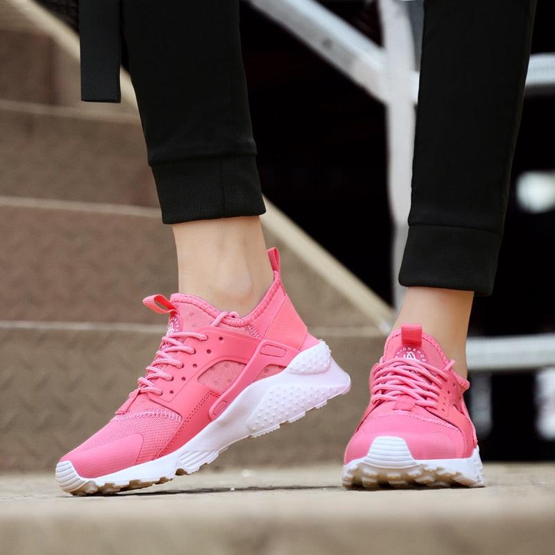 Unisex White Mesh Sports Trainers - Breathable Summer Casual Shoes