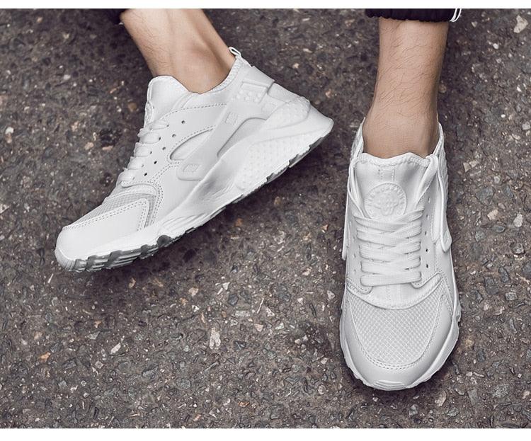 Unisex White Mesh Sports Trainers - Breathable Summer Casual Shoes