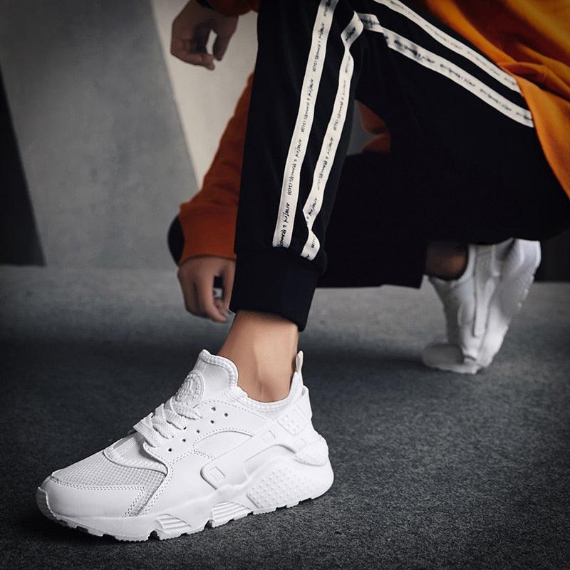 Unisex White Mesh Sports Trainers - Breathable Summer Casual Shoes