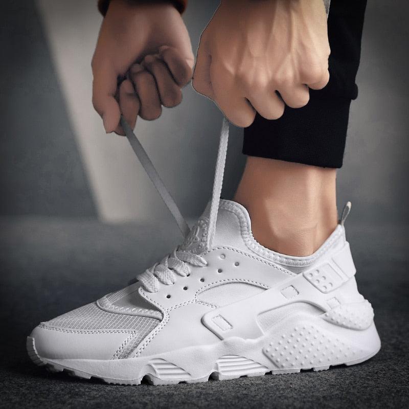 Unisex White Mesh Sports Trainers - Breathable Summer Casual Shoes