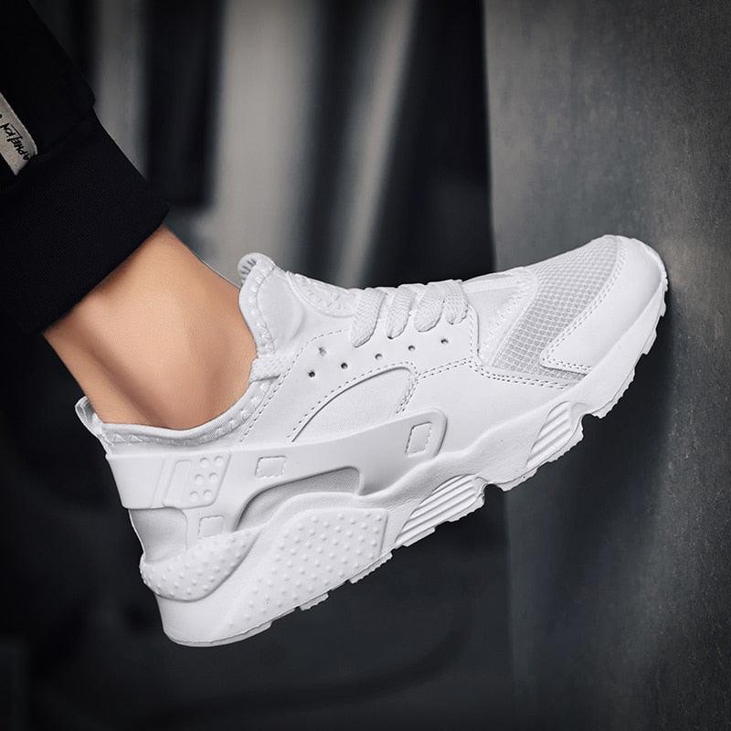 Unisex White Mesh Sports Trainers - Breathable Summer Casual Shoes