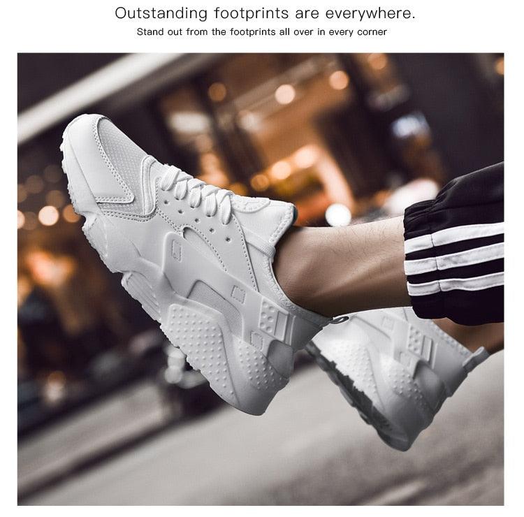 Unisex White Mesh Sports Trainers - Breathable Summer Casual Shoes