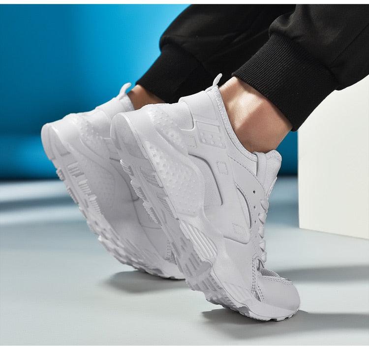 Unisex White Mesh Sports Trainers - Breathable Summer Casual Shoes