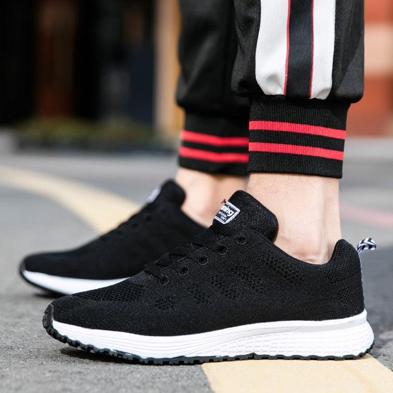 Unisex White Mesh Sports Trainers - Breathable Summer Casual Shoes