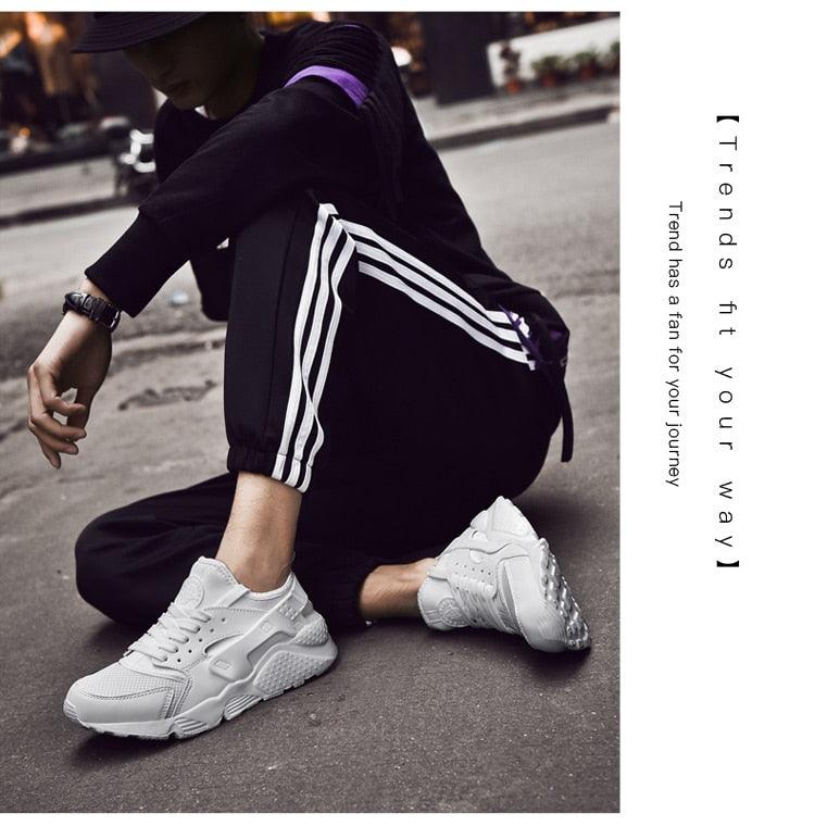 Unisex White Mesh Sports Trainers - Breathable Summer Casual Shoes