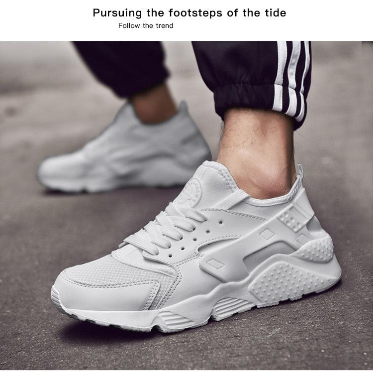 Unisex White Mesh Sports Trainers - Breathable Summer Casual Shoes