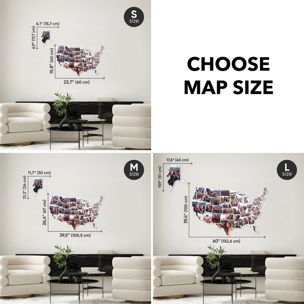USA Photo Map in Pastel - Modern Travel Wall Decor