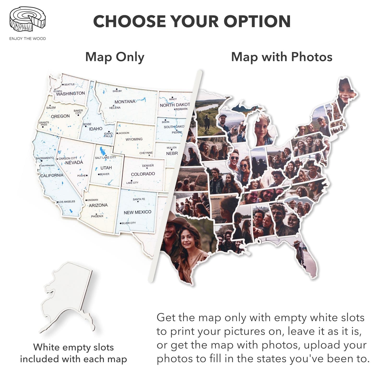 USA Photo Map in Pastel - Modern Travel Wall Decor