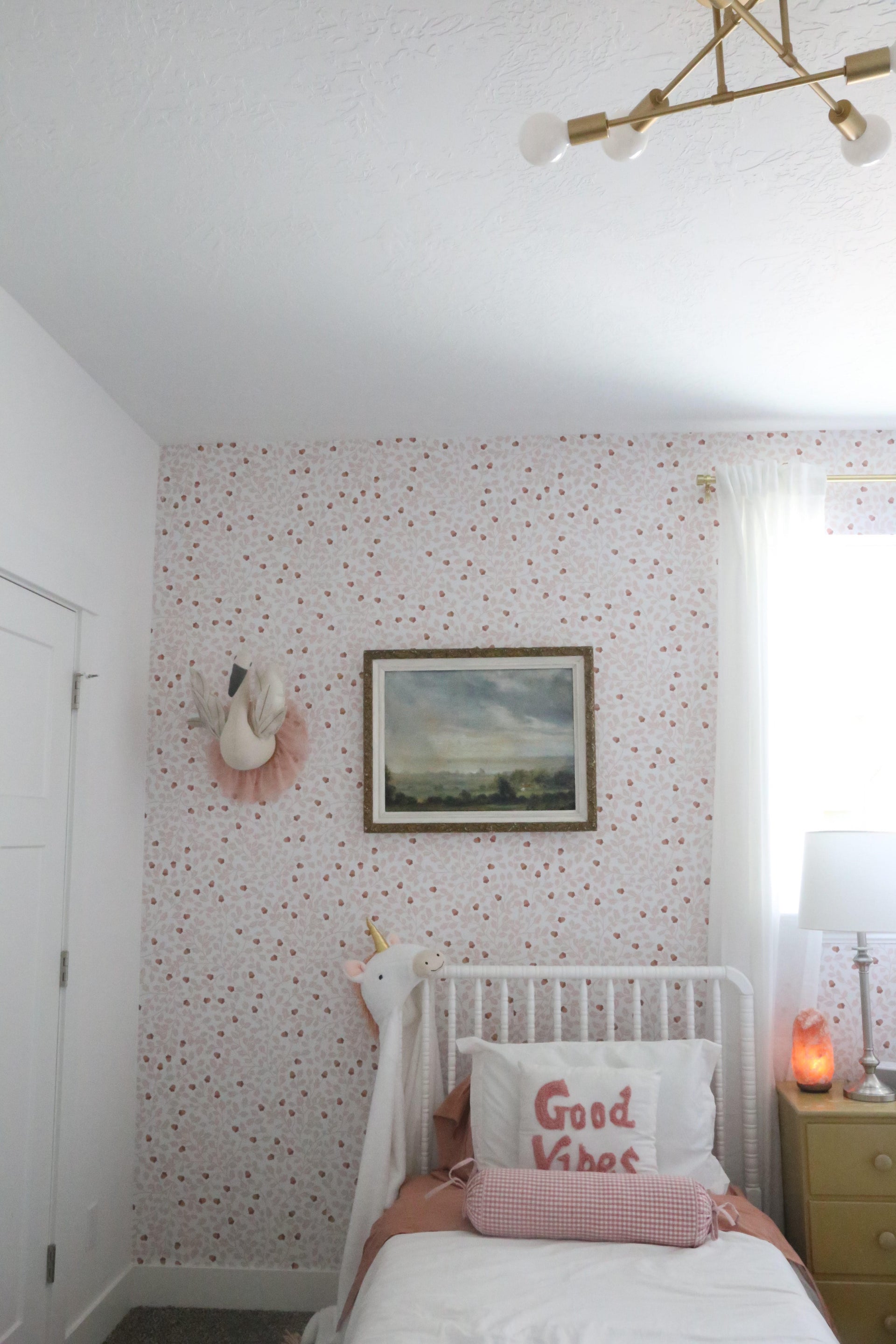 Autumn Floral Removable Wallpaper in Terracotta and White